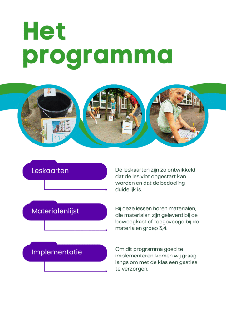 Bewegend leren, buitenles, actief leren, groep 3, groep 4, rekenen